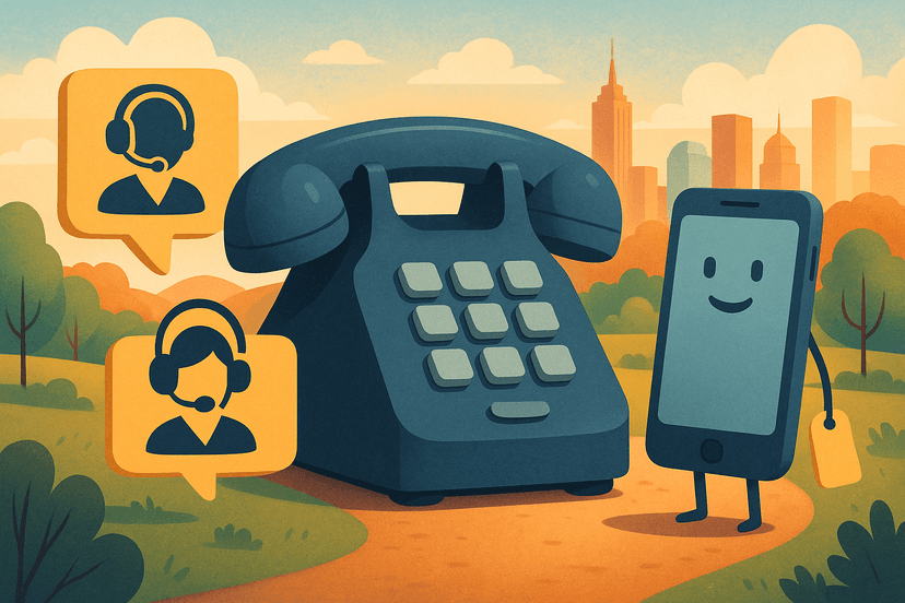 Abstract image representing different types of automated phone systems like IVR, Auto Attendant, and AI Receptionist